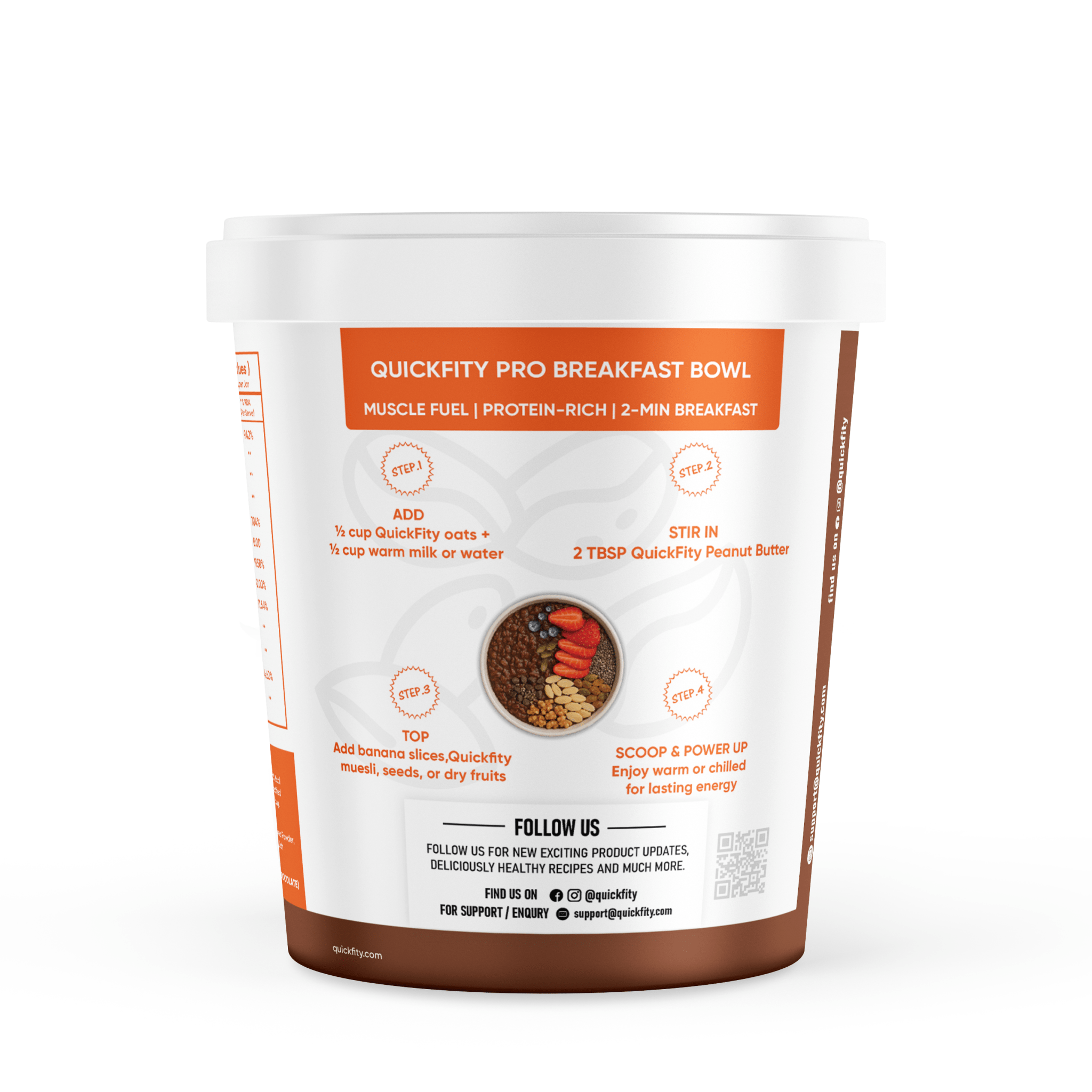 QuickFity Pro Breakfast Bowl instructions High protein, 2-minute breakfast with oats and peanut butter.